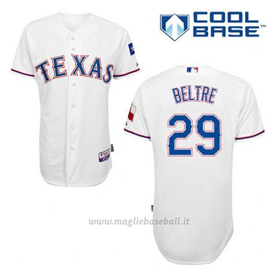 Maglia Baseball Uomo Texas Rangers Adrian Beltre 29 Bianco 1ªCool Base